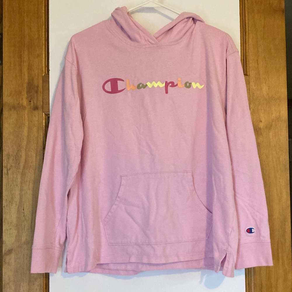 Champion Light Pink Hoodie with Logo 100% Cotton
